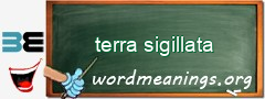 WordMeaning blackboard for terra sigillata